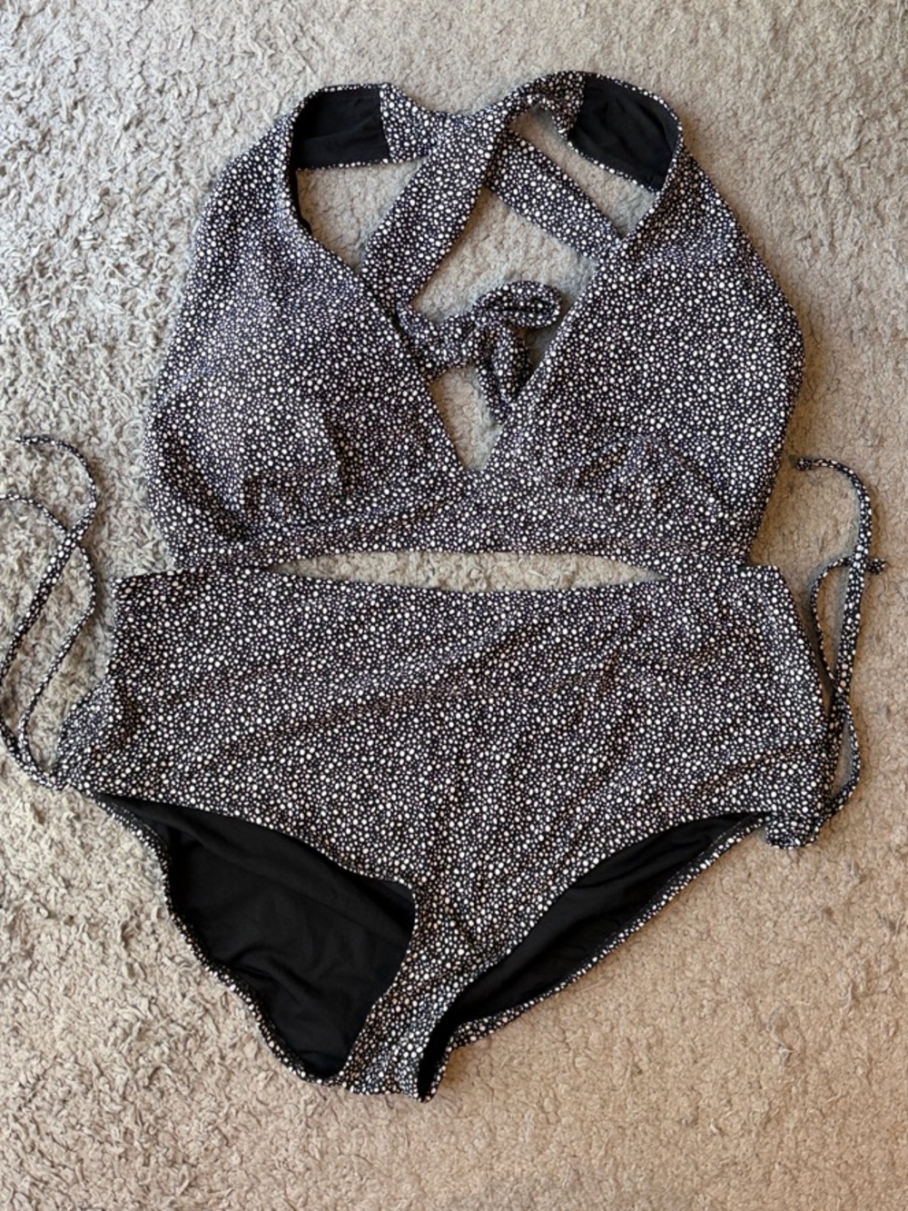 Shade & Shore Black and White Speckled Bikini